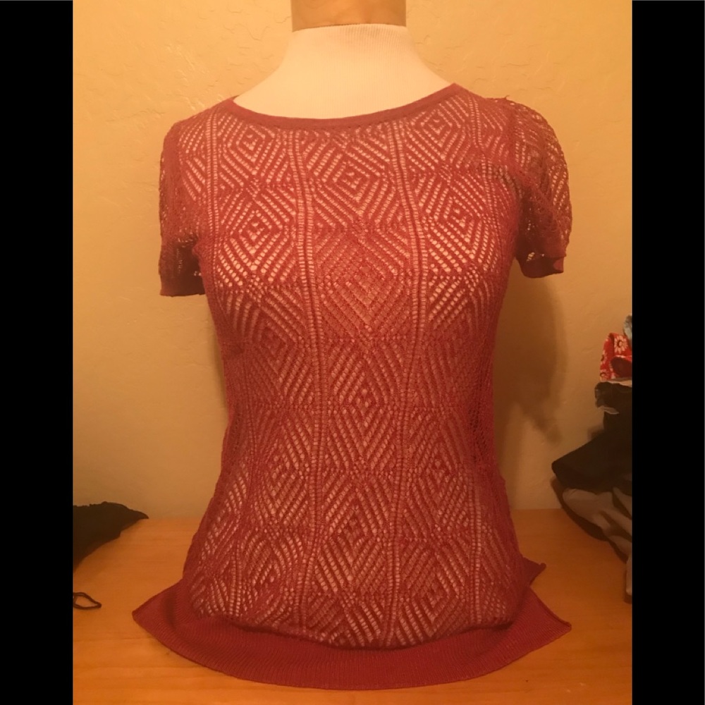 Ann Taylor Loft Pink Short Sleeve Womens Size XS